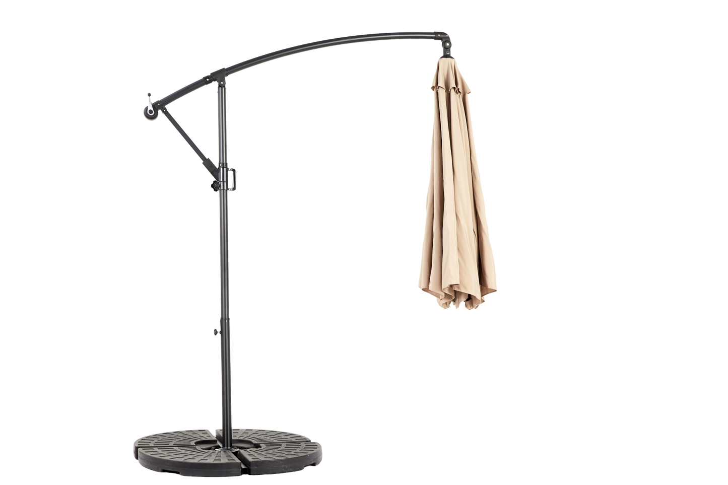 Best Choice Products 10ft Offset Hanging Market Patio Umbrella w/Easy Tilt Adjustment, Polyester Shade, 8 Ribs for Backyard, Poolside - ( khaki )