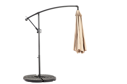 Best Choice Products 10ft Offset Hanging Market Patio Umbrella w/Easy Tilt Adjustment, Polyester Shade, 8 Ribs for Backyard, Poolside - ( khaki )