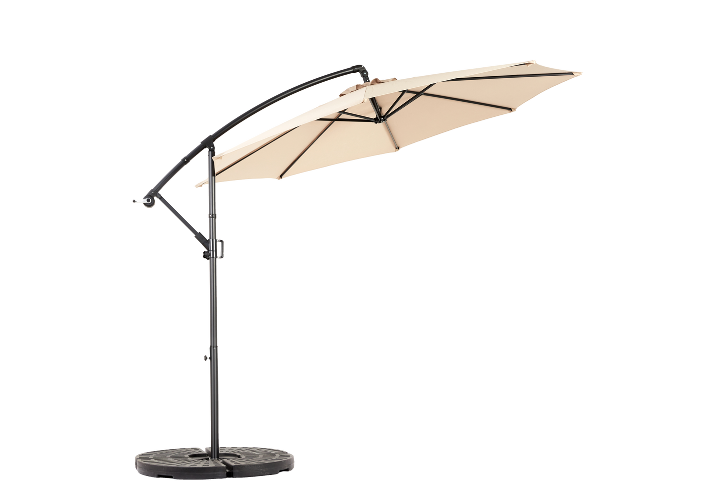 Best Choice Products 10ft Offset Hanging Market Patio Umbrella w/Easy Tilt Adjustment, Polyester Shade, 8 Ribs for Backyard, Poolside - ( khaki )