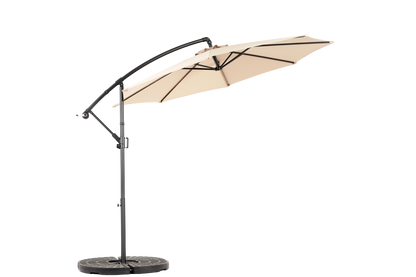Best Choice Products 10ft Offset Hanging Market Patio Umbrella w/Easy Tilt Adjustment, Polyester Shade, 8 Ribs for Backyard, Poolside - ( khaki )