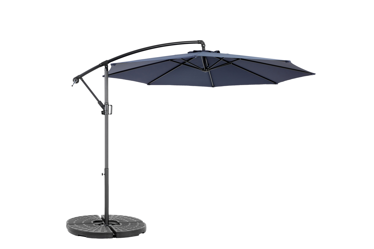 Best Choice Products 10ft Offset Hanging Market Patio Umbrella w/Easy Tilt Adjustment, Polyester Shade, 8 Ribs for Backyard, Poolside - (Navy blue )