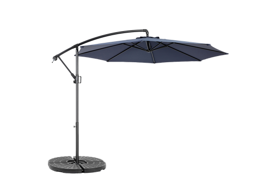 Best Choice Products 10ft Offset Hanging Market Patio Umbrella w/Easy Tilt Adjustment, Polyester Shade, 8 Ribs for Backyard, Poolside - (Navy blue )