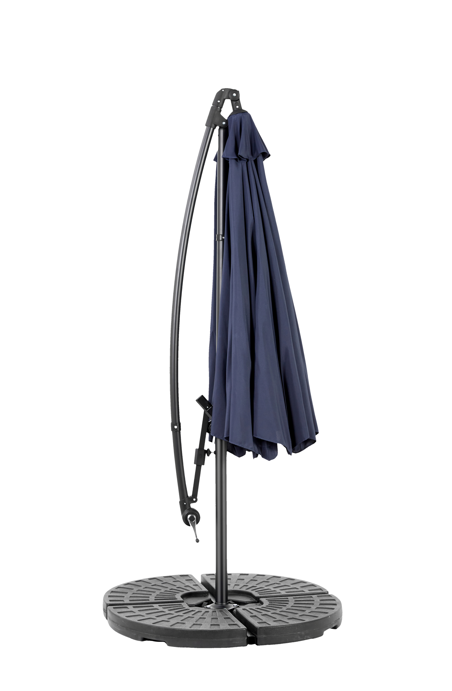 Best Choice Products 10ft Offset Hanging Market Patio Umbrella w/Easy Tilt Adjustment, Polyester Shade, 8 Ribs for Backyard, Poolside - (Navy blue )