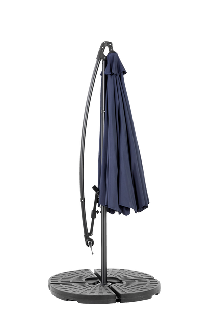 Best Choice Products 10ft Offset Hanging Market Patio Umbrella w/Easy Tilt Adjustment, Polyester Shade, 8 Ribs for Backyard, Poolside - (Navy blue )