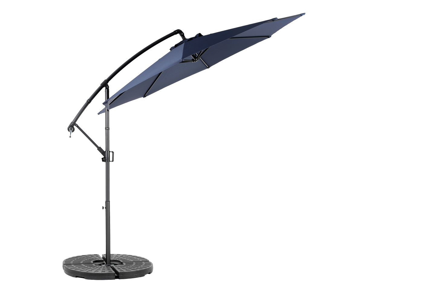 Best Choice Products 10ft Offset Hanging Market Patio Umbrella w/Easy Tilt Adjustment, Polyester Shade, 8 Ribs for Backyard, Poolside - (Navy blue )