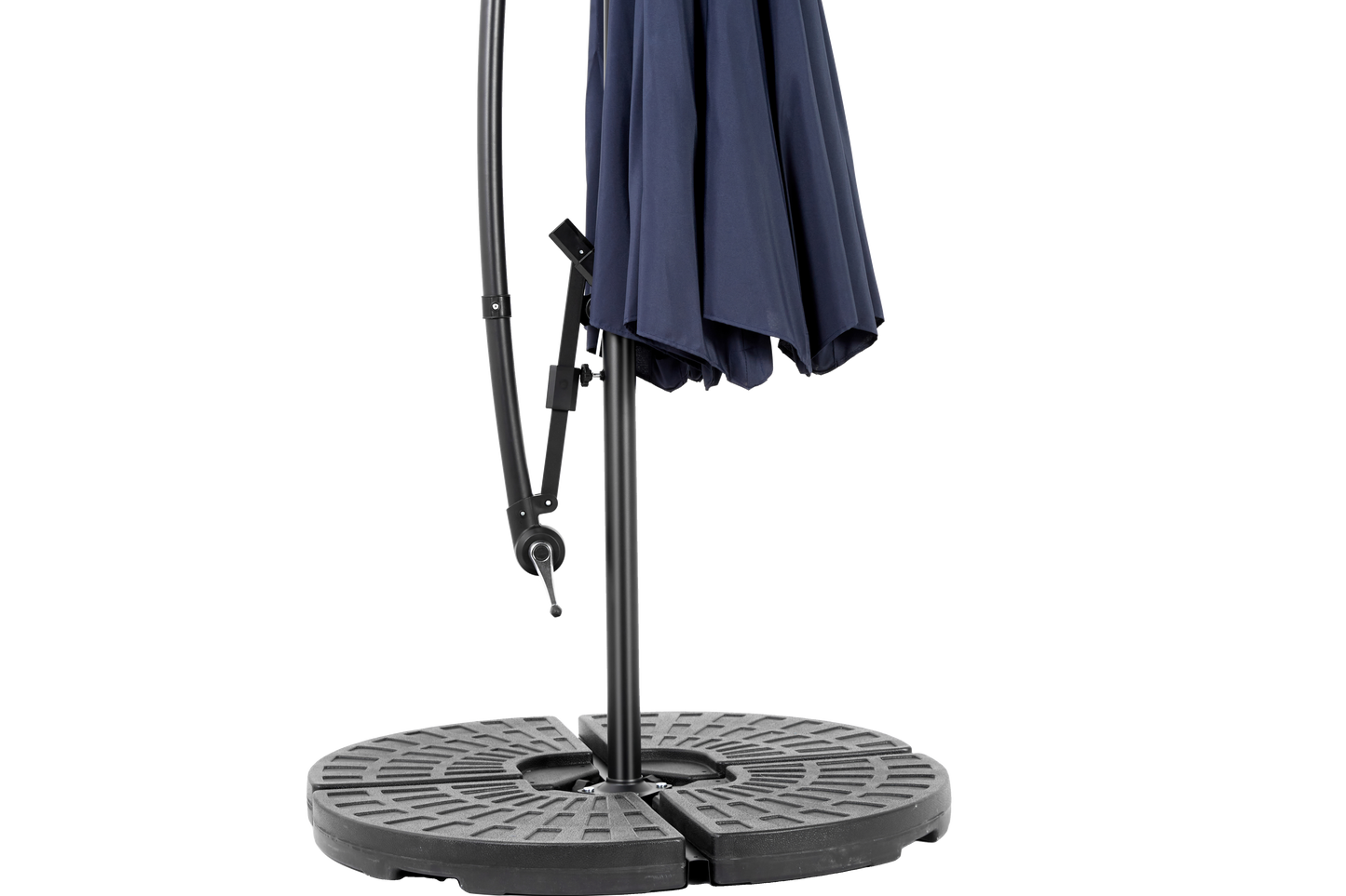 Best Choice Products 10ft Offset Hanging Market Patio Umbrella w/Easy Tilt Adjustment, Polyester Shade, 8 Ribs for Backyard, Poolside - (Navy blue )