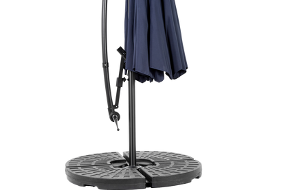 Best Choice Products 10ft Offset Hanging Market Patio Umbrella w/Easy Tilt Adjustment, Polyester Shade, 8 Ribs for Backyard, Poolside - (Navy blue )