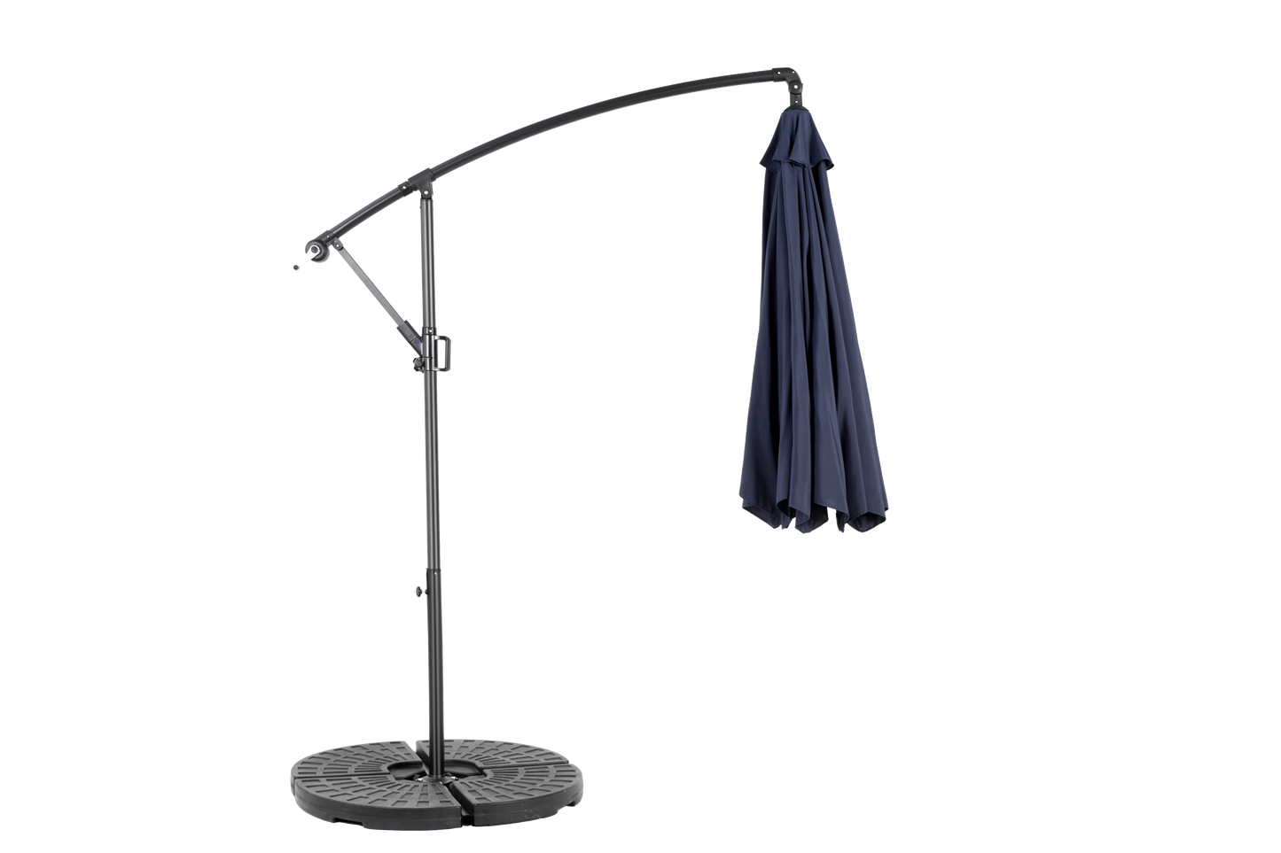 Best Choice Products 10ft Offset Hanging Market Patio Umbrella w/Easy Tilt Adjustment, Polyester Shade, 8 Ribs for Backyard, Poolside - (Navy blue )