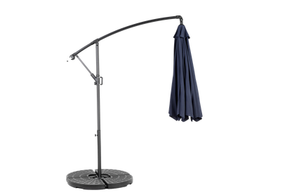 Best Choice Products 10ft Offset Hanging Market Patio Umbrella w/Easy Tilt Adjustment, Polyester Shade, 8 Ribs for Backyard, Poolside - (Navy blue )