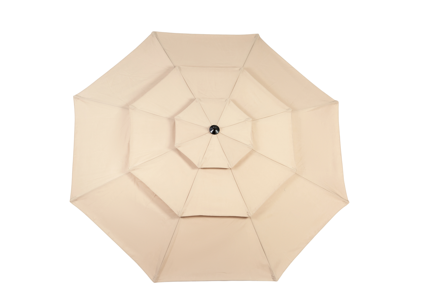 Aluminium 10ft 3 Tier Auto-tilt Umbrella ,Outdoor Patio Umbrella - Market Table Pool Deck Umbrella (Base Not Included) - ( khaki )