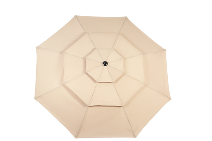 Aluminium 10ft 3 Tier Auto-tilt Umbrella ,Outdoor Patio Umbrella - Market Table Pool Deck Umbrella (Base Not Included) - ( khaki )