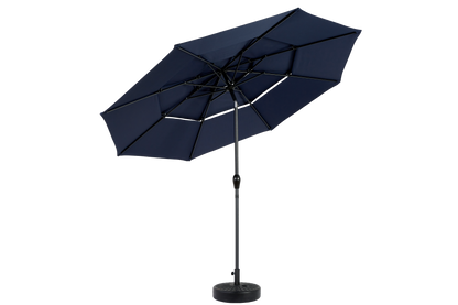 Aluminium 10ft 3 Tier Auto-tilt Umbrella ,Outdoor Patio Umbrella - Market Table Pool Deck Umbrella (Base Not Included) - (Navy blue )