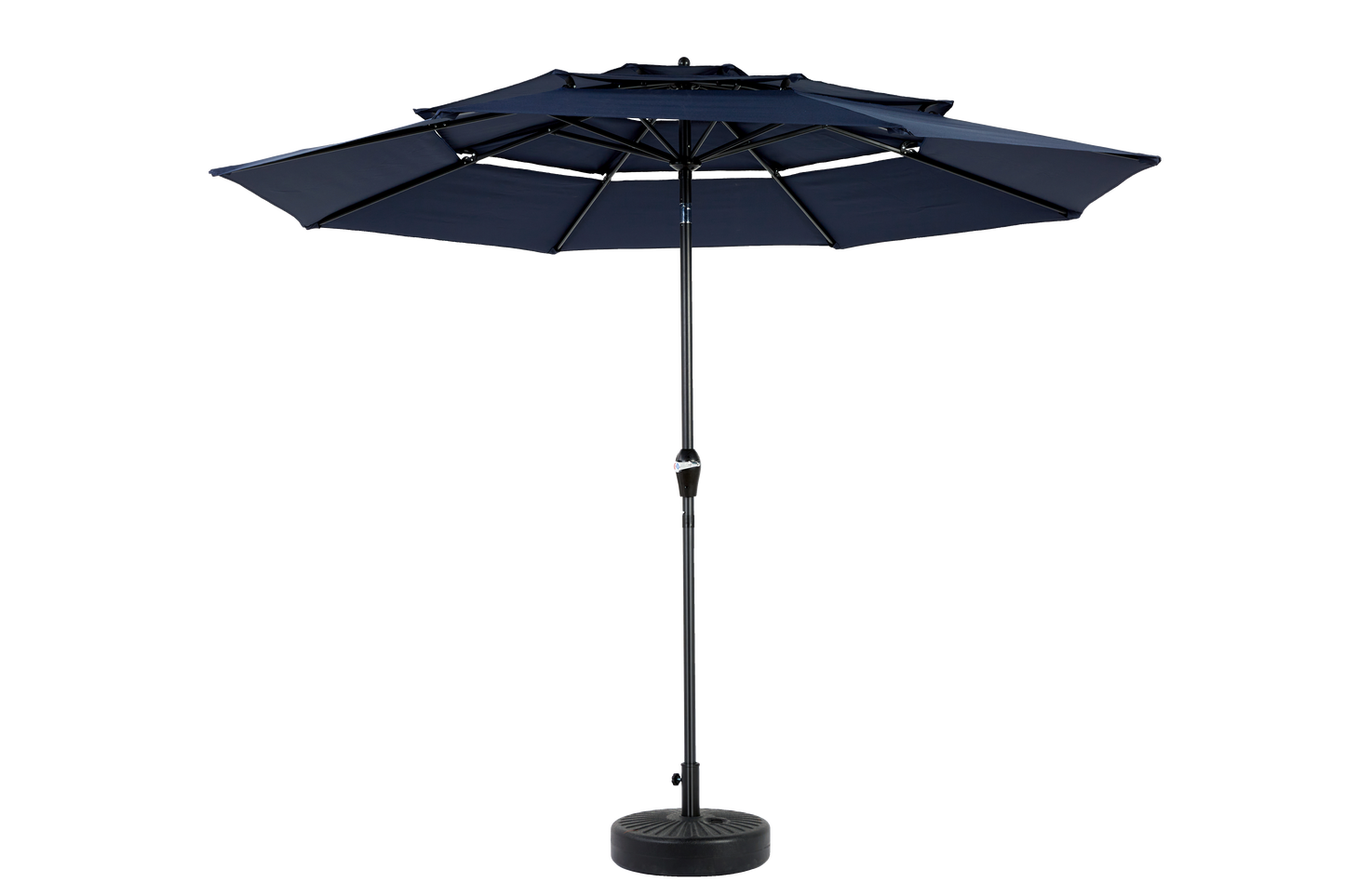 Aluminium 10ft 3 Tier Auto-tilt Umbrella ,Outdoor Patio Umbrella - Market Table Pool Deck Umbrella (Base Not Included) - (Navy blue )