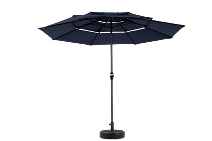 Aluminium 10ft 3 Tier Auto-tilt Umbrella ,Outdoor Patio Umbrella - Market Table Pool Deck Umbrella (Base Not Included) - (Navy blue )