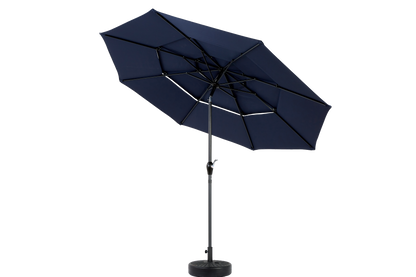Aluminium 10ft 3 Tier Auto-tilt Umbrella ,Outdoor Patio Umbrella - Market Table Pool Deck Umbrella (Base Not Included) - (Navy blue )
