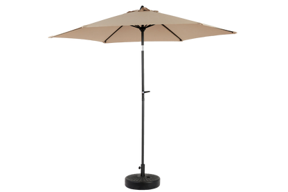 9FT Outdoor Patio Umbrella Outdoor Table Umbrella with Push Button Tilt and Crank, Market Umbrella 6 Sturdy Ribs , Deck, Backyard, Pool (Base Not Included) - ( khaki )