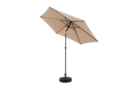 9FT Outdoor Patio Umbrella Outdoor Table Umbrella with Push Button Tilt and Crank, Market Umbrella 6 Sturdy Ribs , Deck, Backyard, Pool (Base Not Included) - ( khaki )