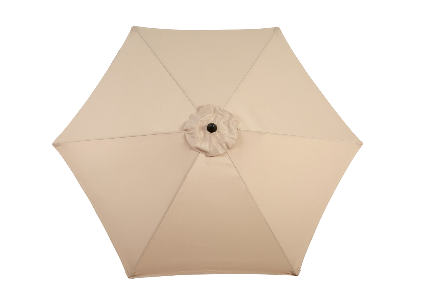 9FT Outdoor Patio Umbrella Outdoor Table Umbrella with Push Button Tilt and Crank, Market Umbrella 6 Sturdy Ribs , Deck, Backyard, Pool (Base Not Included) - ( khaki )