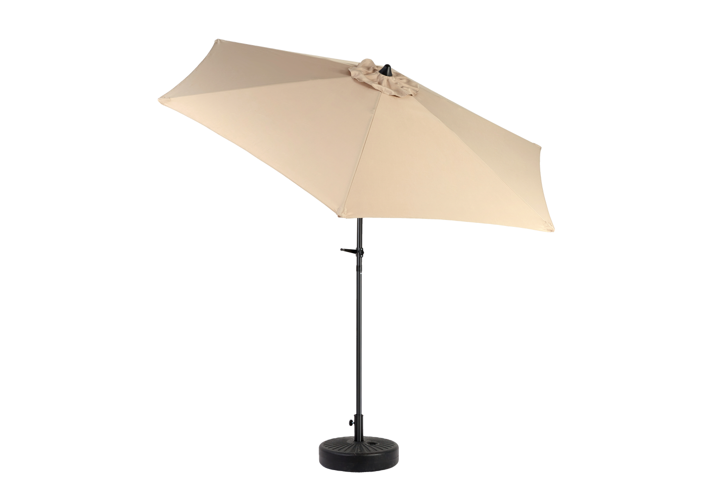 9FT Outdoor Patio Umbrella Outdoor Table Umbrella with Push Button Tilt and Crank, Market Umbrella 6 Sturdy Ribs , Deck, Backyard, Pool (Base Not Included) - ( khaki )