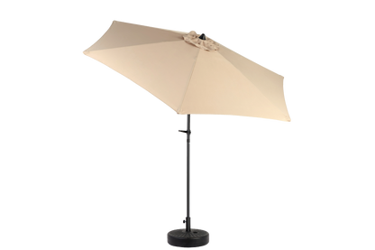 9FT Outdoor Patio Umbrella Outdoor Table Umbrella with Push Button Tilt and Crank, Market Umbrella 6 Sturdy Ribs , Deck, Backyard, Pool (Base Not Included) - ( khaki )