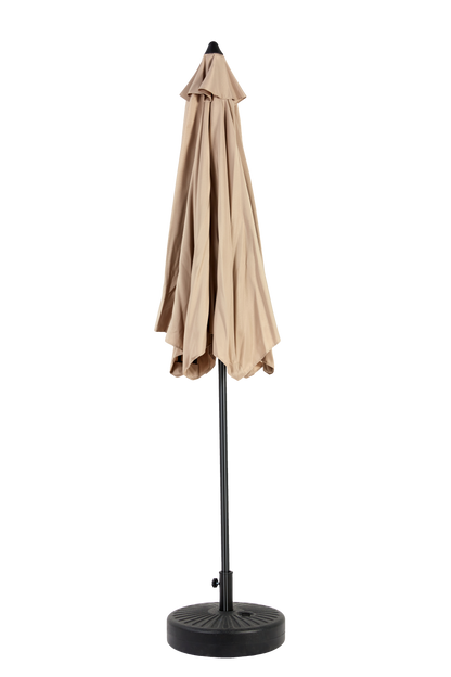 9FT Outdoor Patio Umbrella Outdoor Table Umbrella with Push Button Tilt and Crank, Market Umbrella 6 Sturdy Ribs , Deck, Backyard, Pool (Base Not Included) - ( khaki )