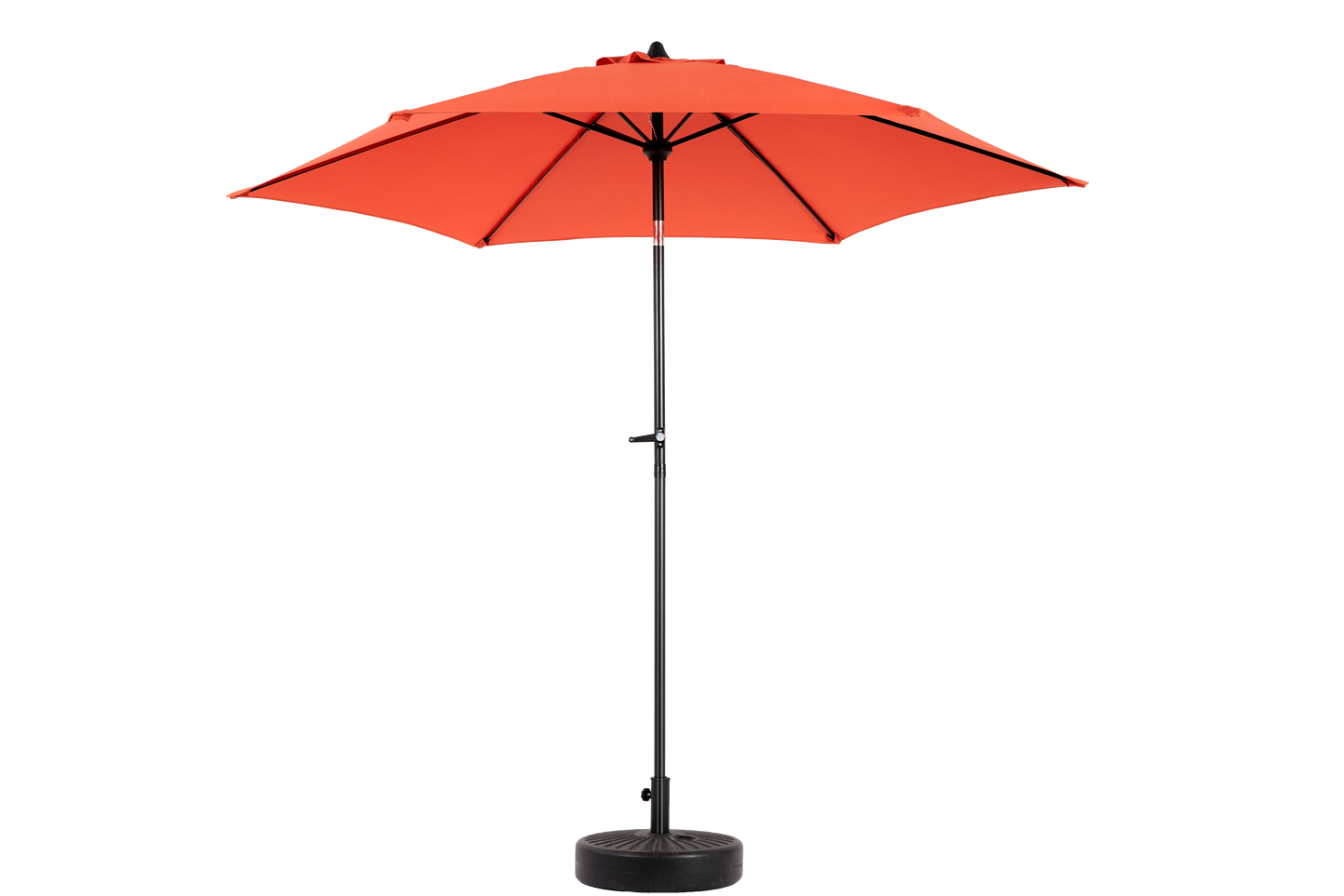 9FT Outdoor Patio Umbrella Outdoor Table Umbrella with Push Button Tilt and Crank, Market Umbrella 6 Sturdy Ribs , Deck, Backyard, Pool (Base Not Included) - (orange )