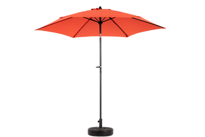 9FT Outdoor Patio Umbrella Outdoor Table Umbrella with Push Button Tilt and Crank, Market Umbrella 6 Sturdy Ribs , Deck, Backyard, Pool (Base Not Included) - (orange )