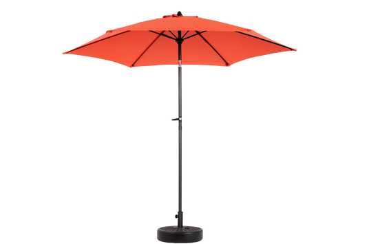 9FT Outdoor Patio Umbrella Outdoor Table Umbrella with Push Button Tilt and Crank, Market Umbrella 6 Sturdy Ribs , Deck, Backyard, Pool (Base Not Included) - (orange )
