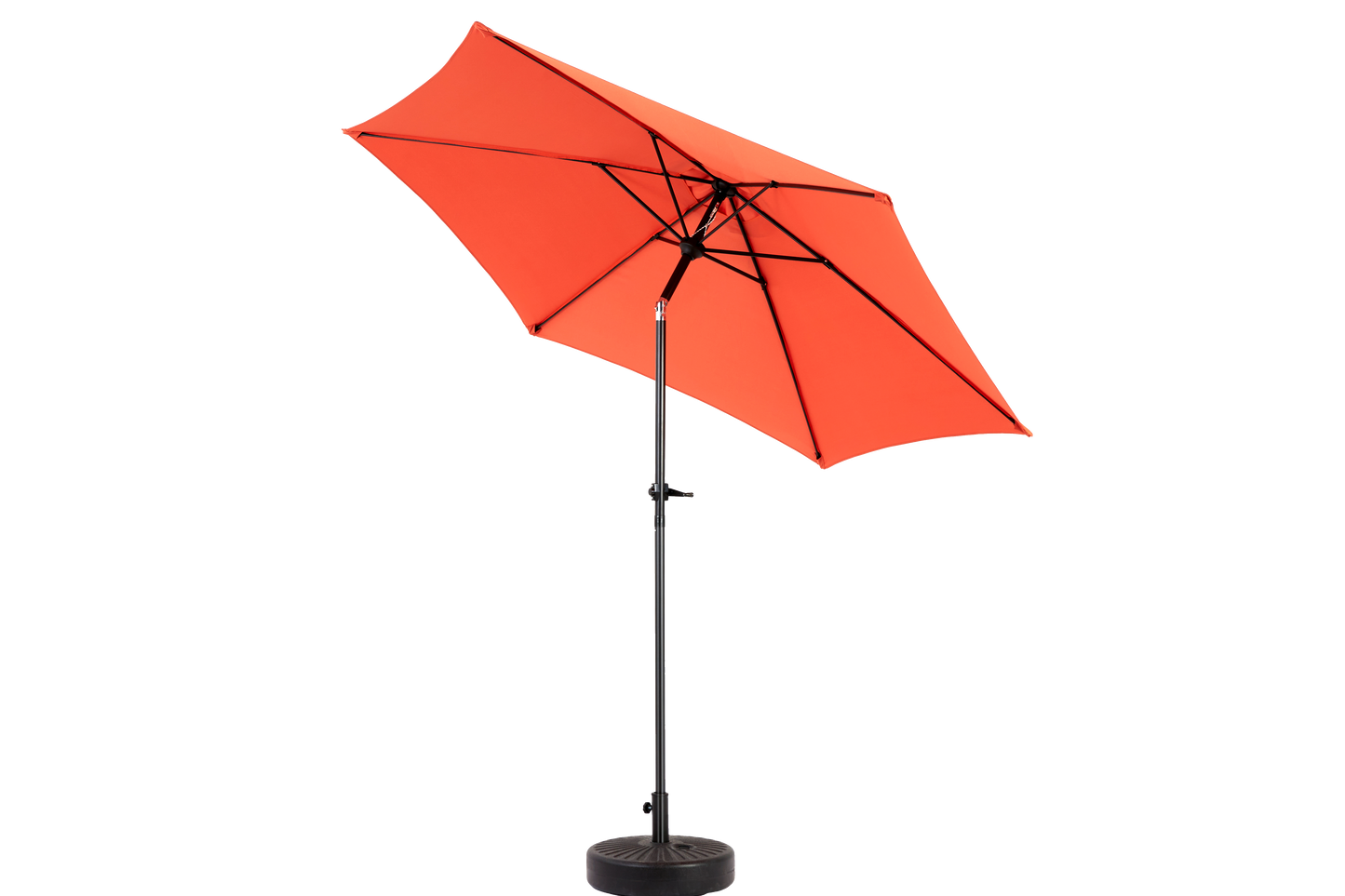 9FT Outdoor Patio Umbrella Outdoor Table Umbrella with Push Button Tilt and Crank, Market Umbrella 6 Sturdy Ribs , Deck, Backyard, Pool (Base Not Included) - (orange )