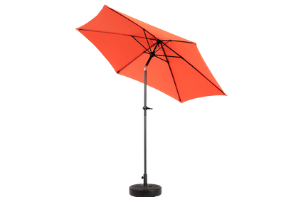 9FT Outdoor Patio Umbrella Outdoor Table Umbrella with Push Button Tilt and Crank, Market Umbrella 6 Sturdy Ribs , Deck, Backyard, Pool (Base Not Included) - (orange )