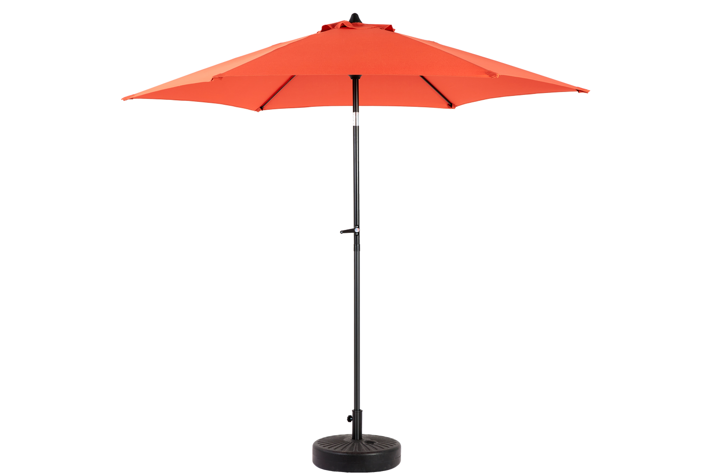 9FT Outdoor Patio Umbrella Outdoor Table Umbrella with Push Button Tilt and Crank, Market Umbrella 6 Sturdy Ribs , Deck, Backyard, Pool (Base Not Included) - (orange )