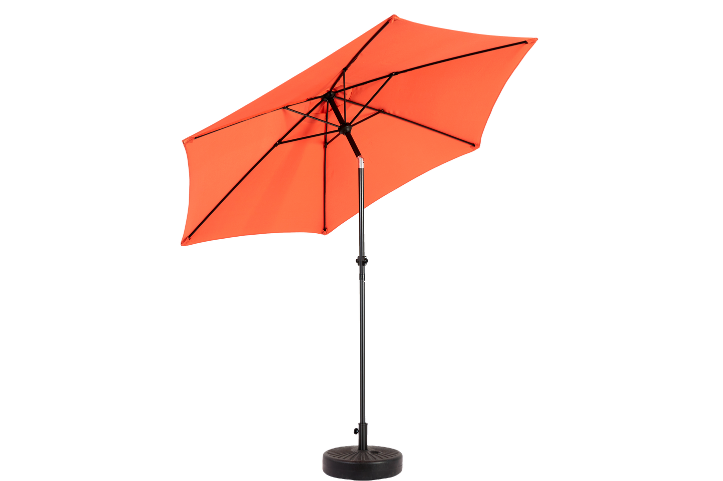 9FT Outdoor Patio Umbrella Outdoor Table Umbrella with Push Button Tilt and Crank, Market Umbrella 6 Sturdy Ribs , Deck, Backyard, Pool (Base Not Included) - (orange )