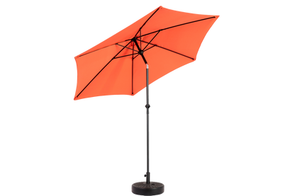 9FT Outdoor Patio Umbrella Outdoor Table Umbrella with Push Button Tilt and Crank, Market Umbrella 6 Sturdy Ribs , Deck, Backyard, Pool (Base Not Included) - (orange )