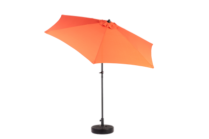 9FT Outdoor Patio Umbrella Outdoor Table Umbrella with Push Button Tilt and Crank, Market Umbrella 6 Sturdy Ribs , Deck, Backyard, Pool (Base Not Included) - (orange )