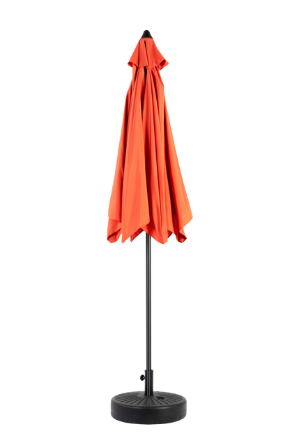 9FT Outdoor Patio Umbrella Outdoor Table Umbrella with Push Button Tilt and Crank, Market Umbrella 6 Sturdy Ribs , Deck, Backyard, Pool (Base Not Included) - (orange )