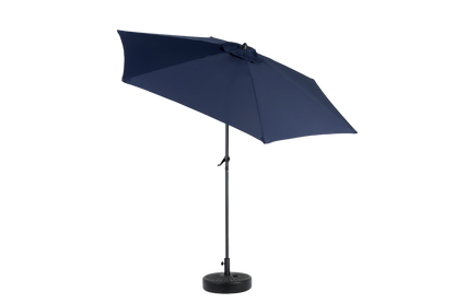 9FT Outdoor Patio Umbrella Outdoor Table Umbrella with Push Button Tilt and Crank, Market Umbrella 6 Sturdy Ribs , Deck, Backyard, Pool (Base Not Included) - (Navy blue )