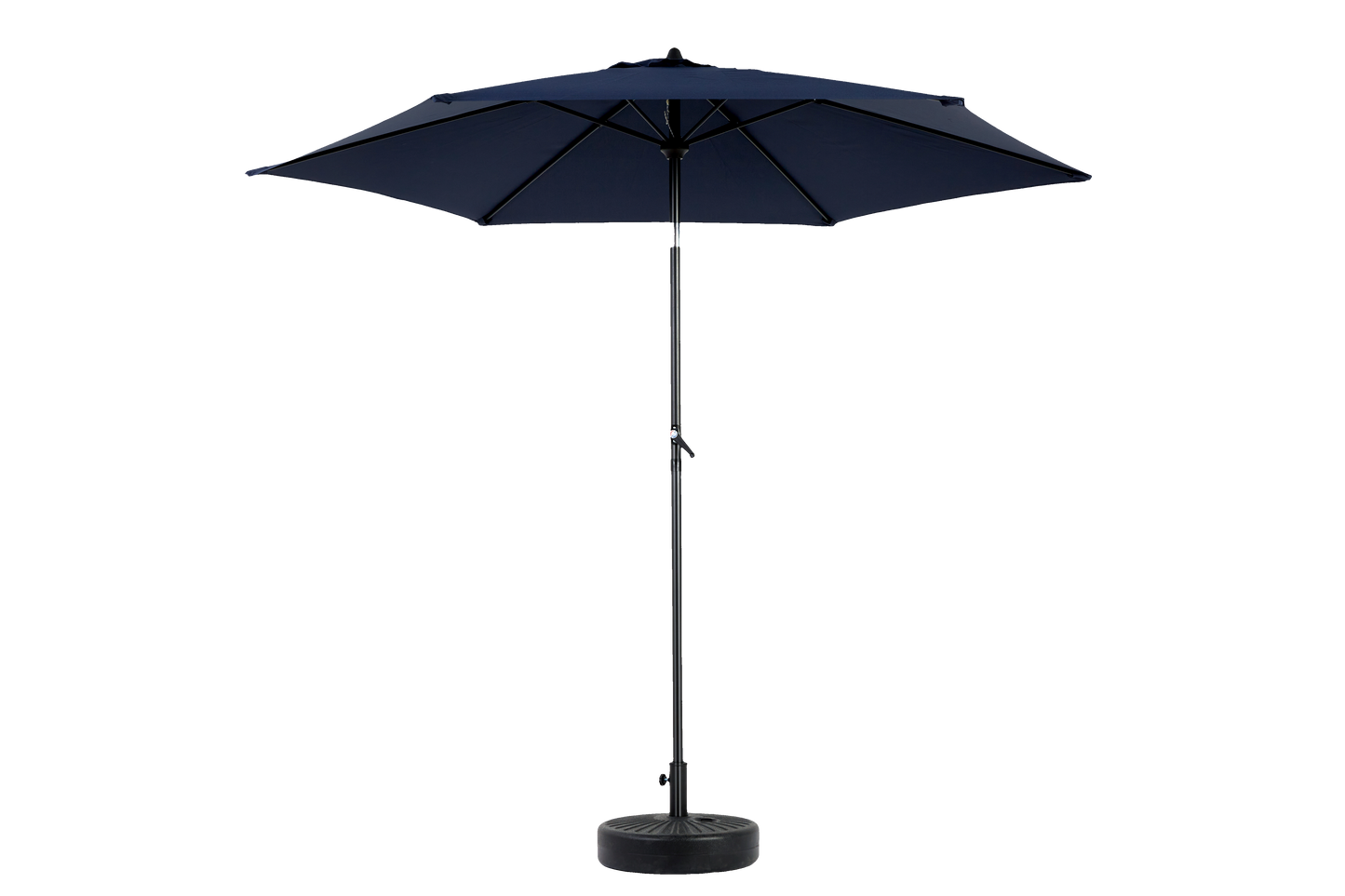 9FT Outdoor Patio Umbrella Outdoor Table Umbrella with Push Button Tilt and Crank, Market Umbrella 6 Sturdy Ribs , Deck, Backyard, Pool (Base Not Included) - (Navy blue )