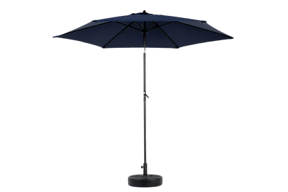 9FT Outdoor Patio Umbrella Outdoor Table Umbrella with Push Button Tilt and Crank, Market Umbrella 6 Sturdy Ribs , Deck, Backyard, Pool (Base Not Included) - (Navy blue )