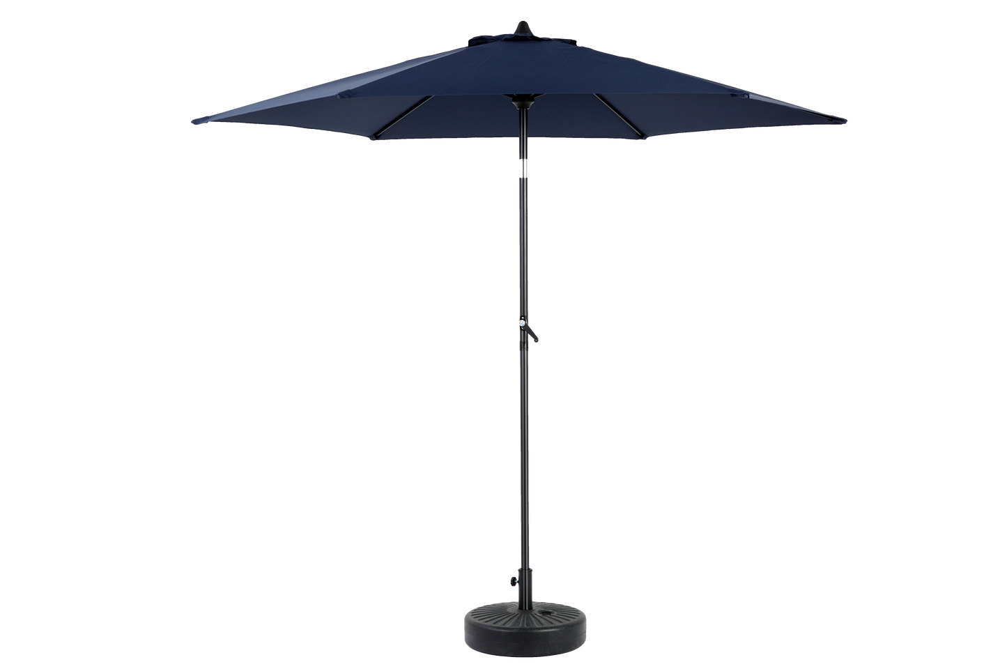 9FT Outdoor Patio Umbrella Outdoor Table Umbrella with Push Button Tilt and Crank, Market Umbrella 6 Sturdy Ribs , Deck, Backyard, Pool (Base Not Included) - (Navy blue )