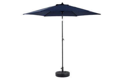 9FT Outdoor Patio Umbrella Outdoor Table Umbrella with Push Button Tilt and Crank, Market Umbrella 6 Sturdy Ribs , Deck, Backyard, Pool (Base Not Included) - (Navy blue )