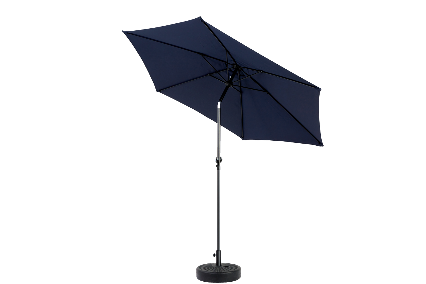9FT Outdoor Patio Umbrella Outdoor Table Umbrella with Push Button Tilt and Crank, Market Umbrella 6 Sturdy Ribs , Deck, Backyard, Pool (Base Not Included) - (Navy blue )