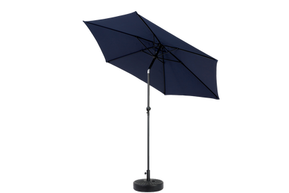 9FT Outdoor Patio Umbrella Outdoor Table Umbrella with Push Button Tilt and Crank, Market Umbrella 6 Sturdy Ribs , Deck, Backyard, Pool (Base Not Included) - (Navy blue )