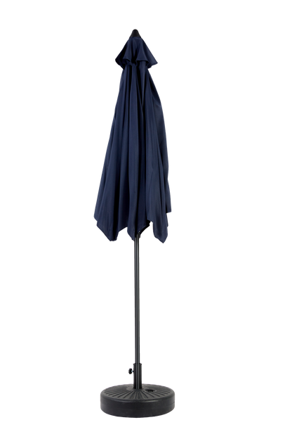 9FT Outdoor Patio Umbrella Outdoor Table Umbrella with Push Button Tilt and Crank, Market Umbrella 6 Sturdy Ribs , Deck, Backyard, Pool (Base Not Included) - (Navy blue )