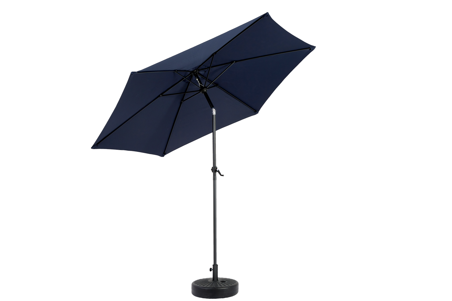 9FT Outdoor Patio Umbrella Outdoor Table Umbrella with Push Button Tilt and Crank, Market Umbrella 6 Sturdy Ribs , Deck, Backyard, Pool (Base Not Included) - (Navy blue )