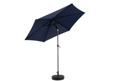 9FT Outdoor Patio Umbrella Outdoor Table Umbrella with Push Button Tilt and Crank, Market Umbrella 6 Sturdy Ribs , Deck, Backyard, Pool (Base Not Included) - (Navy blue )