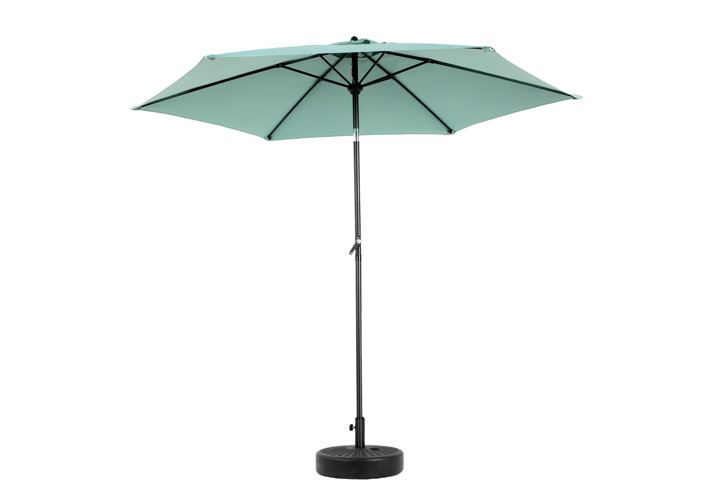 9FT Outdoor Patio Umbrella Outdoor Table Umbrella with Push Button Tilt and Crank, Market Umbrella 6 Sturdy Ribs , Deck, Backyard, Pool (Base Not Included) - ( Light green )