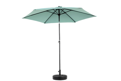 9FT Outdoor Patio Umbrella Outdoor Table Umbrella with Push Button Tilt and Crank, Market Umbrella 6 Sturdy Ribs , Deck, Backyard, Pool (Base Not Included) - ( Light green )
