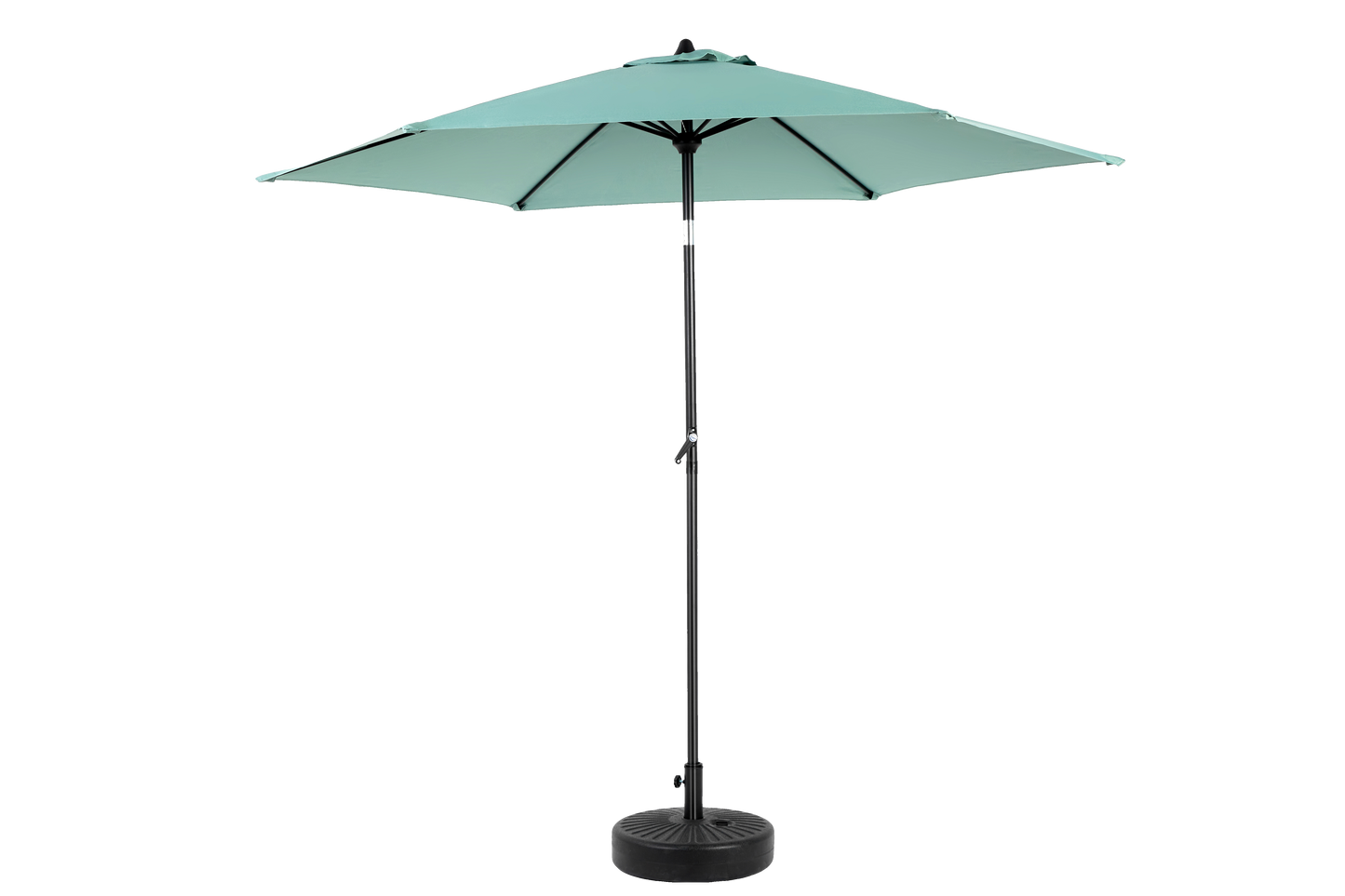 9FT Outdoor Patio Umbrella Outdoor Table Umbrella with Push Button Tilt and Crank, Market Umbrella 6 Sturdy Ribs , Deck, Backyard, Pool (Base Not Included) - ( Light green )