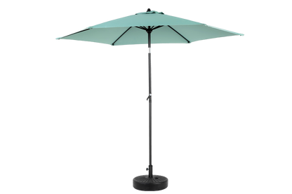 9FT Outdoor Patio Umbrella Outdoor Table Umbrella with Push Button Tilt and Crank, Market Umbrella 6 Sturdy Ribs , Deck, Backyard, Pool (Base Not Included) - ( Light green )
