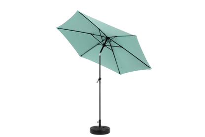 9FT Outdoor Patio Umbrella Outdoor Table Umbrella with Push Button Tilt and Crank, Market Umbrella 6 Sturdy Ribs , Deck, Backyard, Pool (Base Not Included) - ( Light green )
